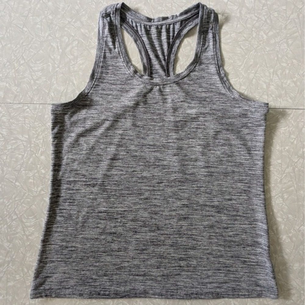 Jockey Womens L Heathered Grey Racerback Athletic Tank Top